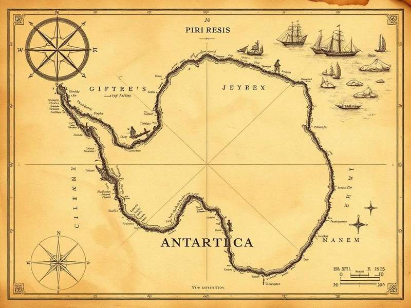 Antarctica ice map